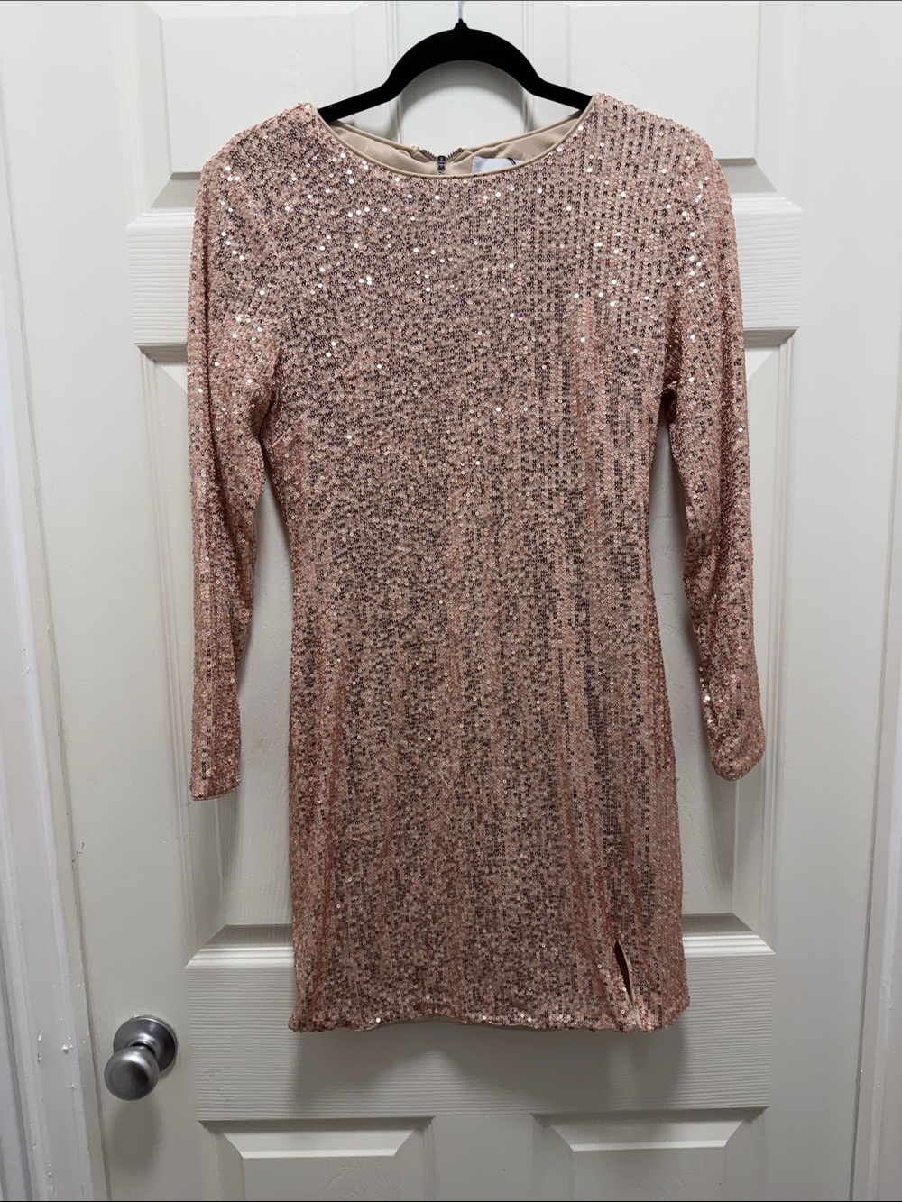 Sugarlips Rose Gold Sequin Mini Dress